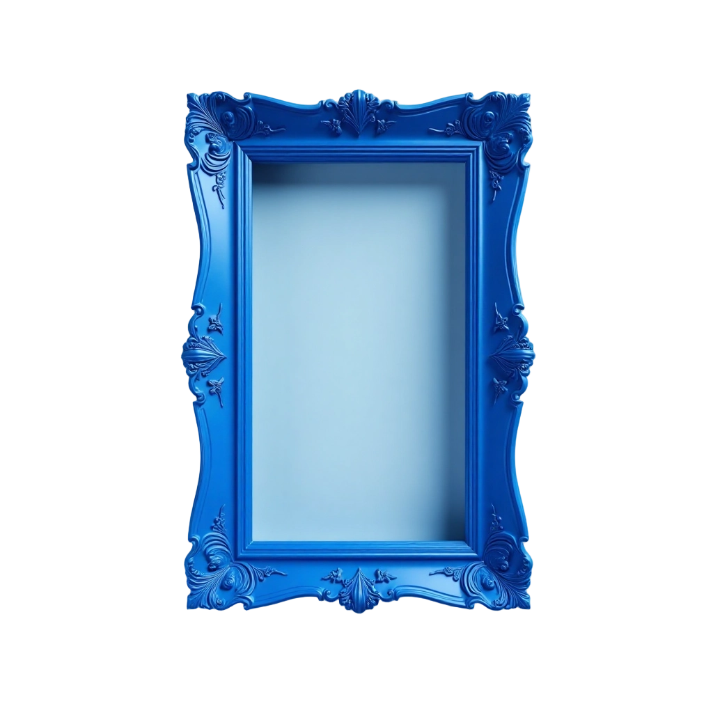 Blue Ornate Mirror